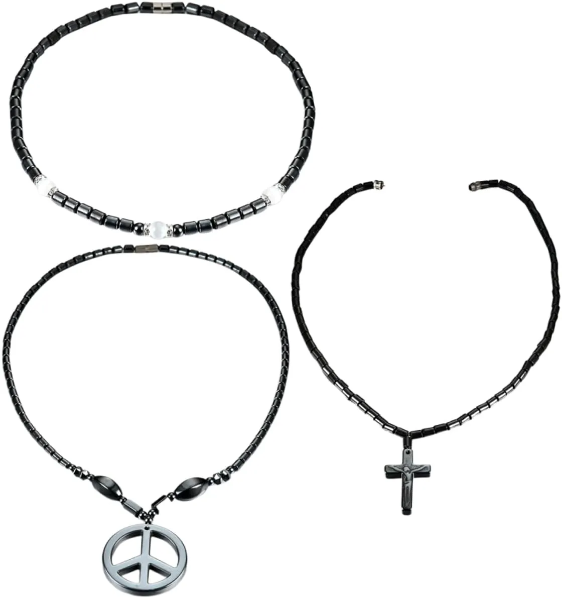 3pcs Stylish Bead Anklet Chic Magnet Hematite Ankle Chains Lightweight Durable Design for Fashionable Looks Matches Any Outfit