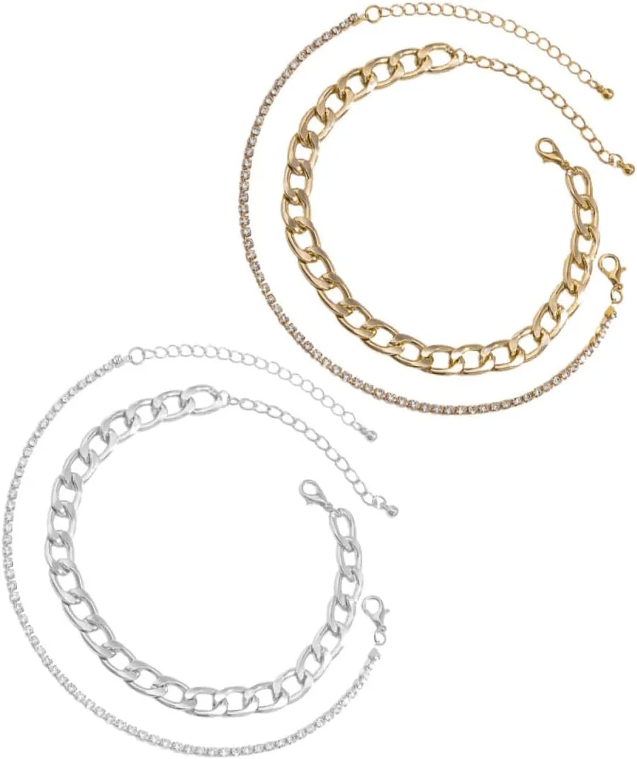 4pcs Delicate Metal Anklet Tassels Silver Beach Jewelry for Women Fashionable Ankle Chains for Birthday Wedding Valentine Day and Everyday Wear
