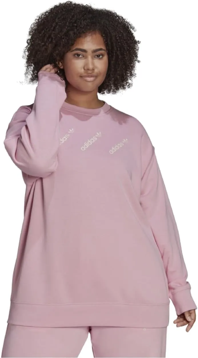 adidas Originals Womens Crew Sweatshirt Plus Size - Halo Blush & True Pink