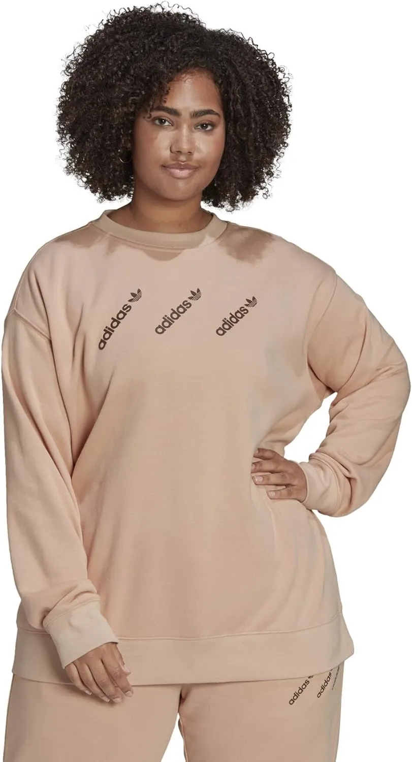 adidas Originals Womens Crew Sweatshirt Plus Size - Halo Blush & True Pink