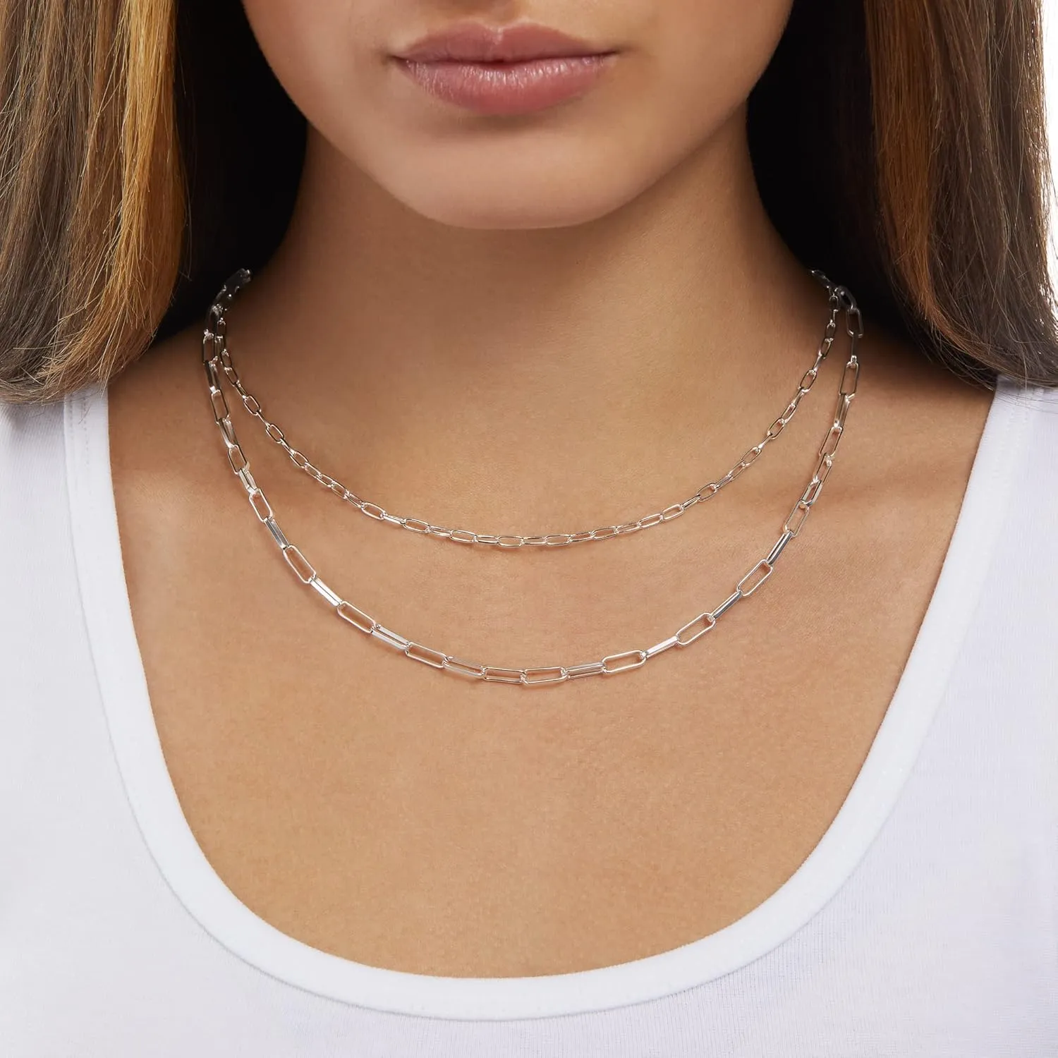 Amazon Essentials 14K Gold Plated Layered 2 Row Chain Necklace