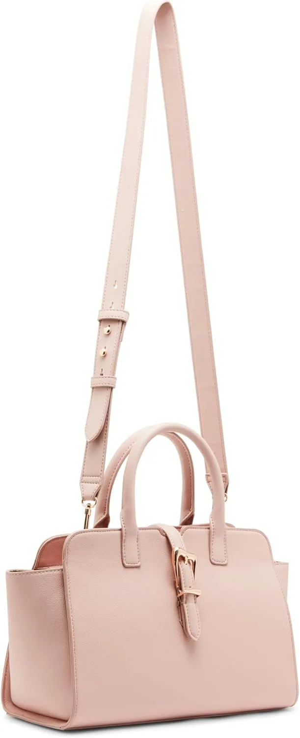 Anne Klein Sculpted Buckle Satchel with Convertible Strap