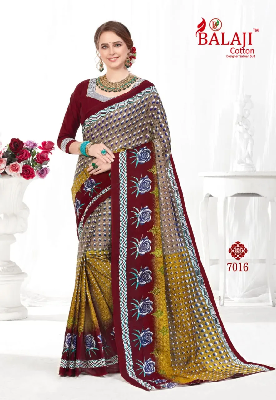 Balaji Cotton Presents Leelavathi Vol 7 Cotton Casual Wear Sarees