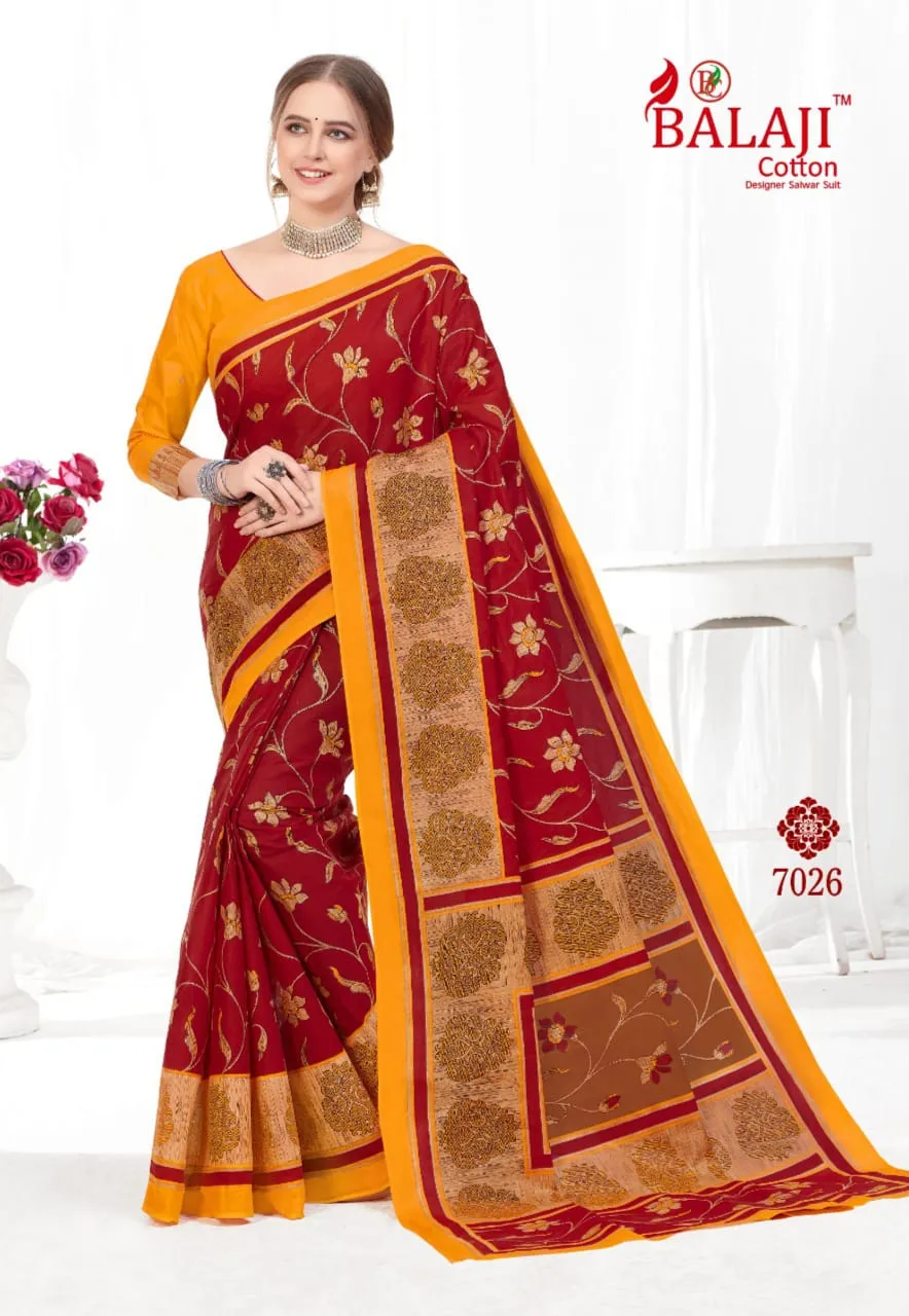 Balaji Cotton Presents Leelavathi Vol 7 Cotton Casual Wear Sarees