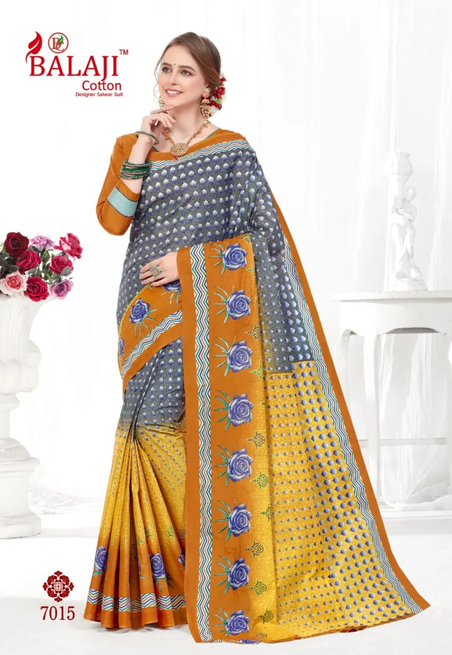 Balaji Cotton Presents Leelavathi Vol 7 Cotton Casual Wear Sarees