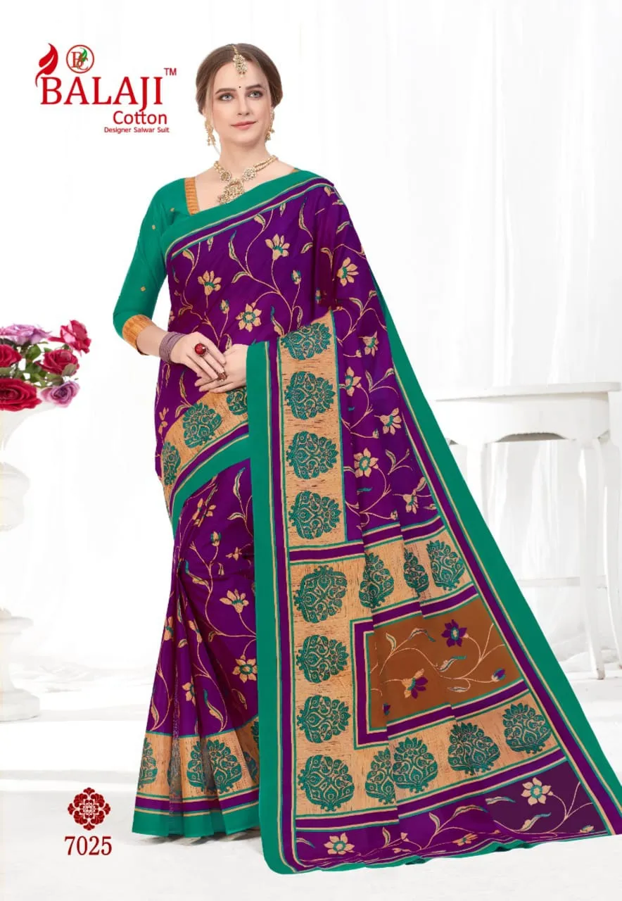 Balaji Cotton Presents Leelavathi Vol 7 Cotton Casual Wear Sarees