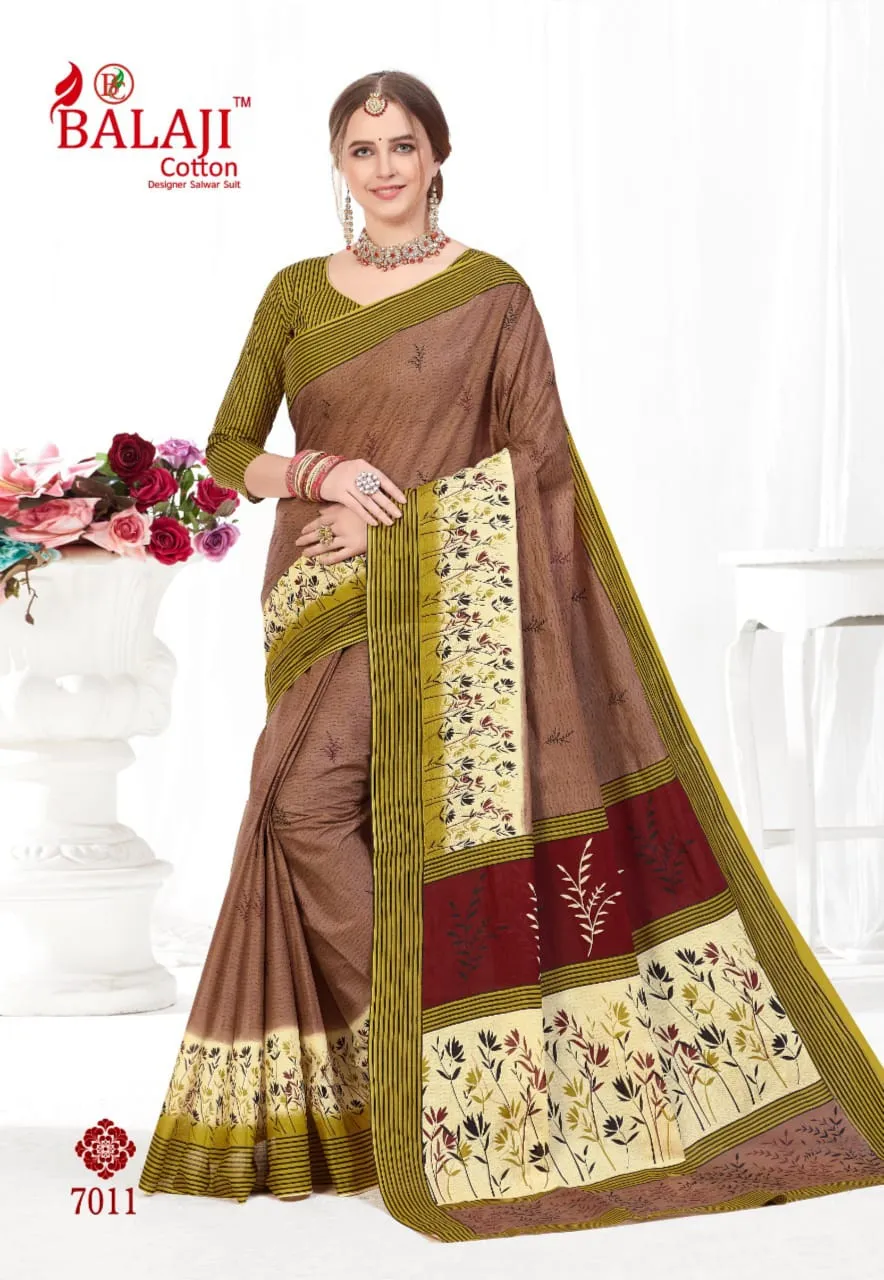 Balaji Cotton Presents Leelavathi Vol 7 Cotton Casual Wear Sarees