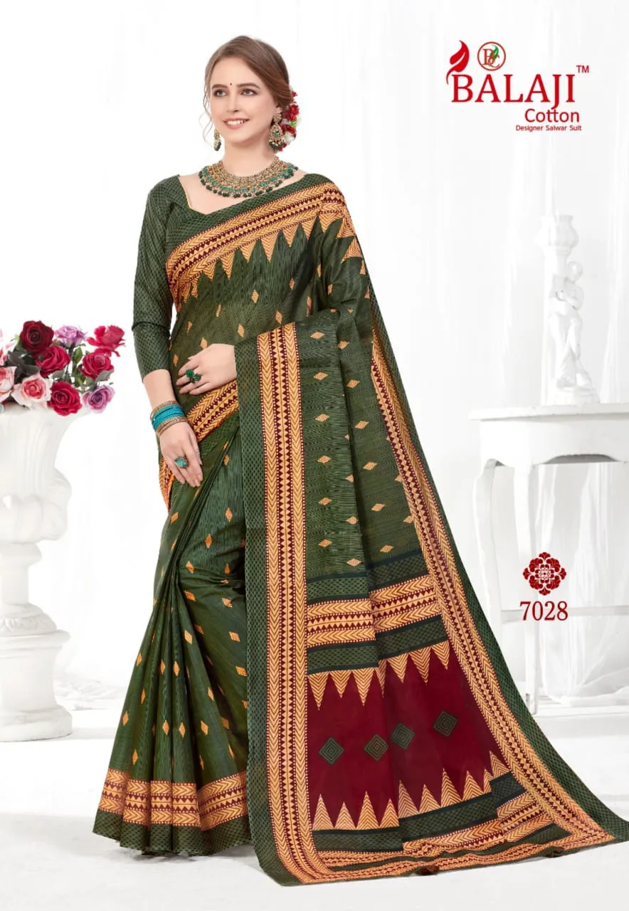 Balaji Cotton Presents Leelavathi Vol 7 Cotton Casual Wear Sarees