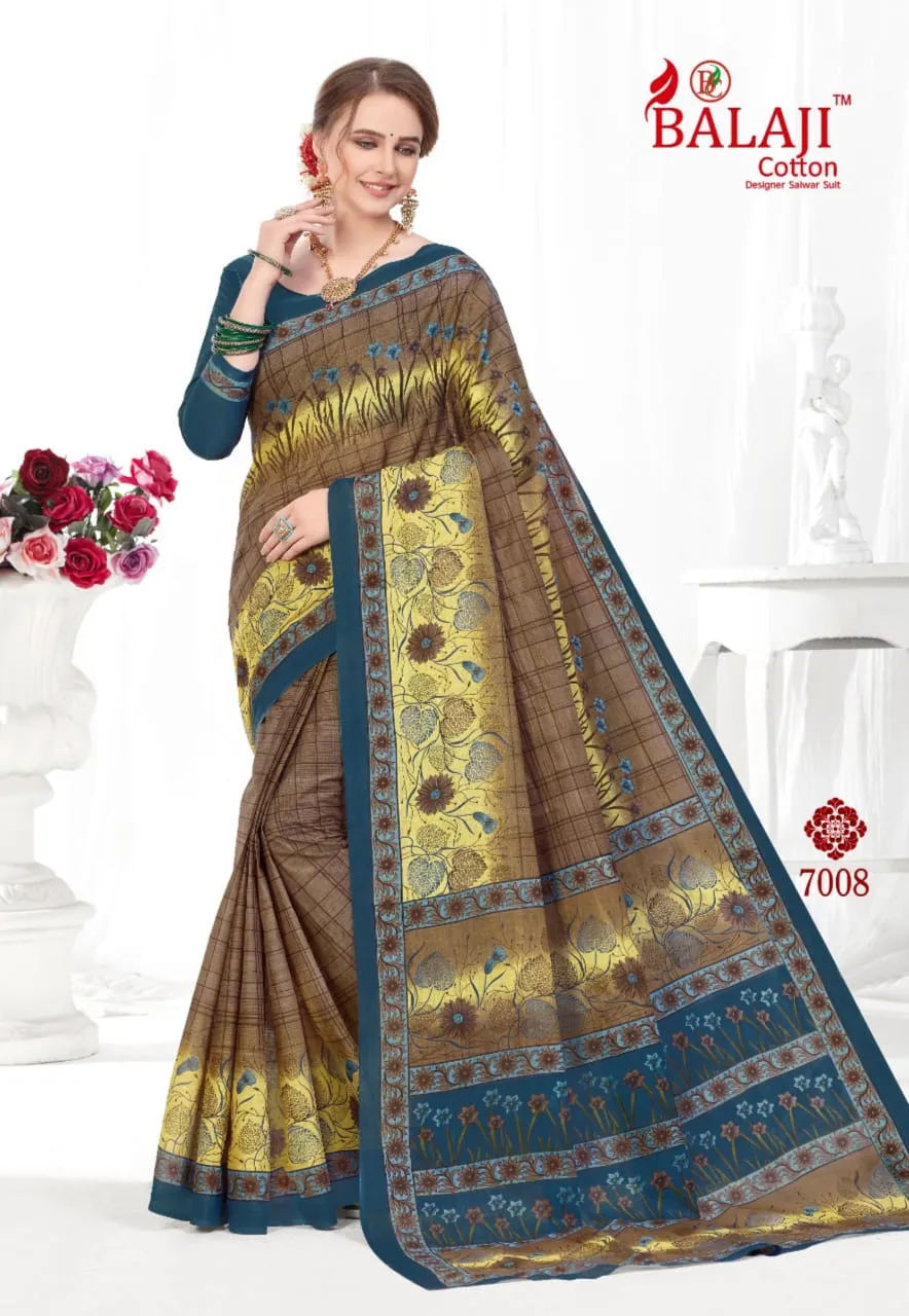 Balaji Cotton Presents Leelavathi Vol 7 Cotton Casual Wear Sarees
