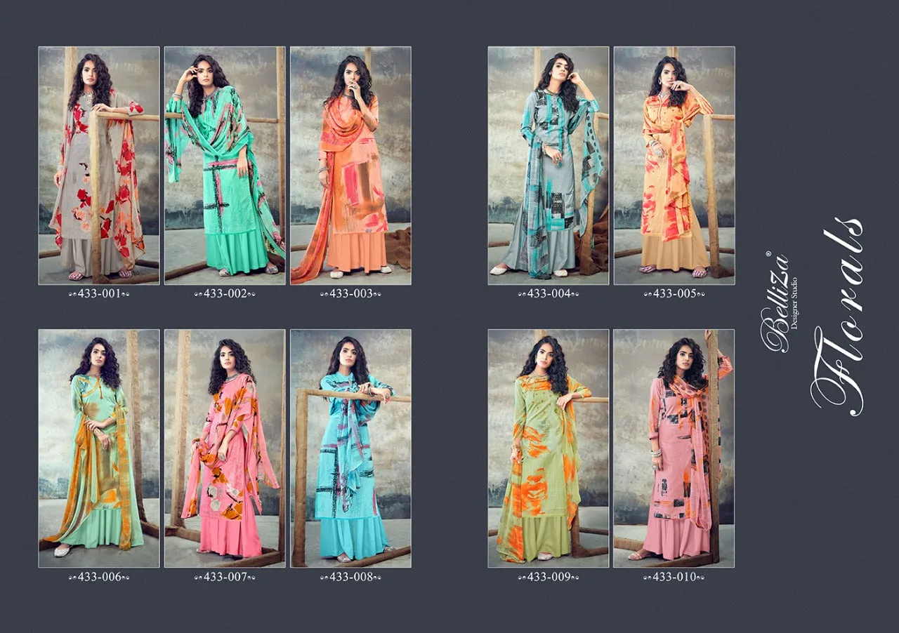 Belliza Designer Studio Presents Florals Cotton Casual Wear Salwar Suits