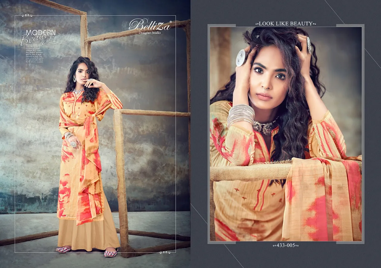 Belliza Designer Studio Presents Florals Cotton Casual Wear Salwar Suits