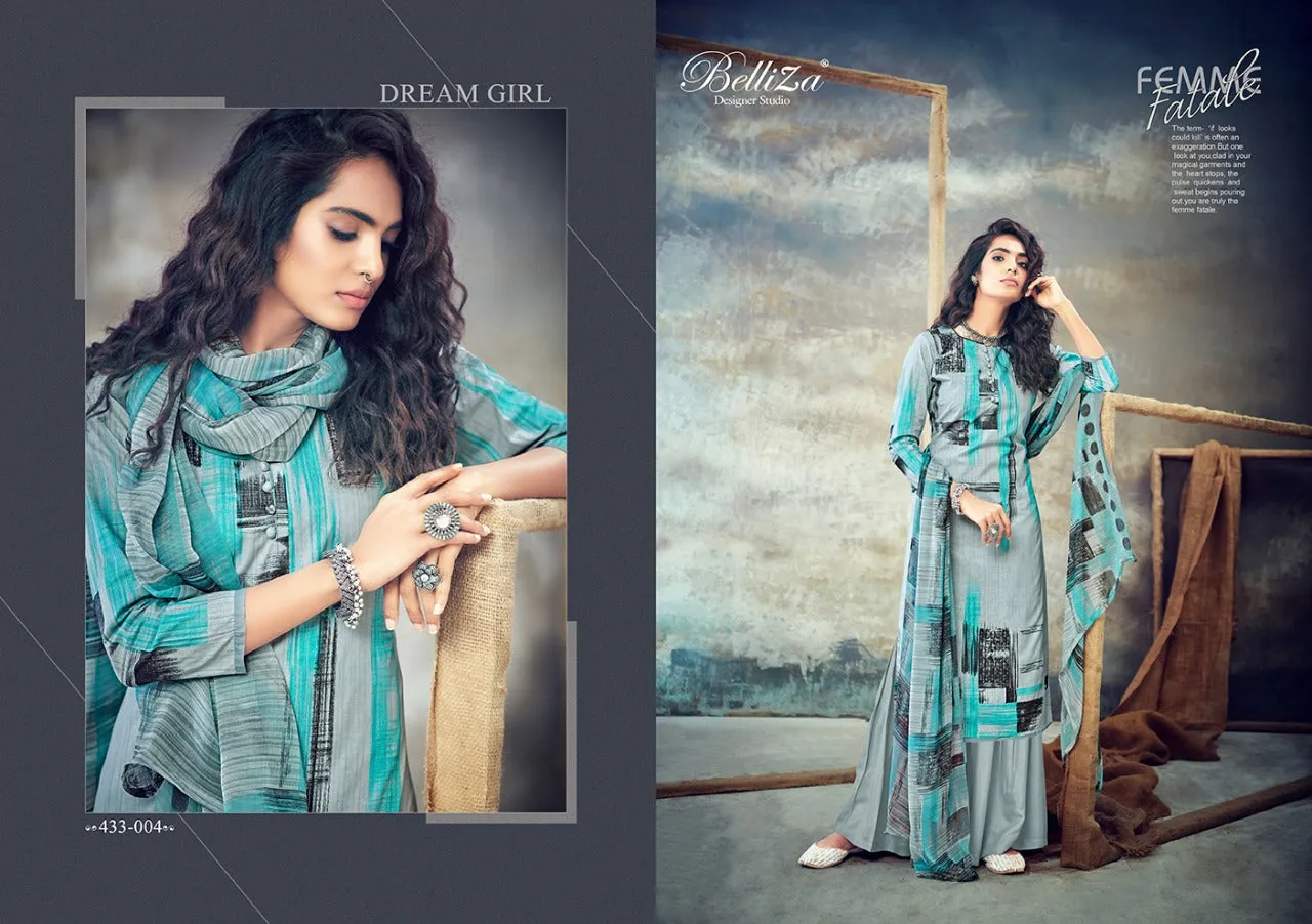 Belliza Designer Studio Presents Florals Cotton Casual Wear Salwar Suits