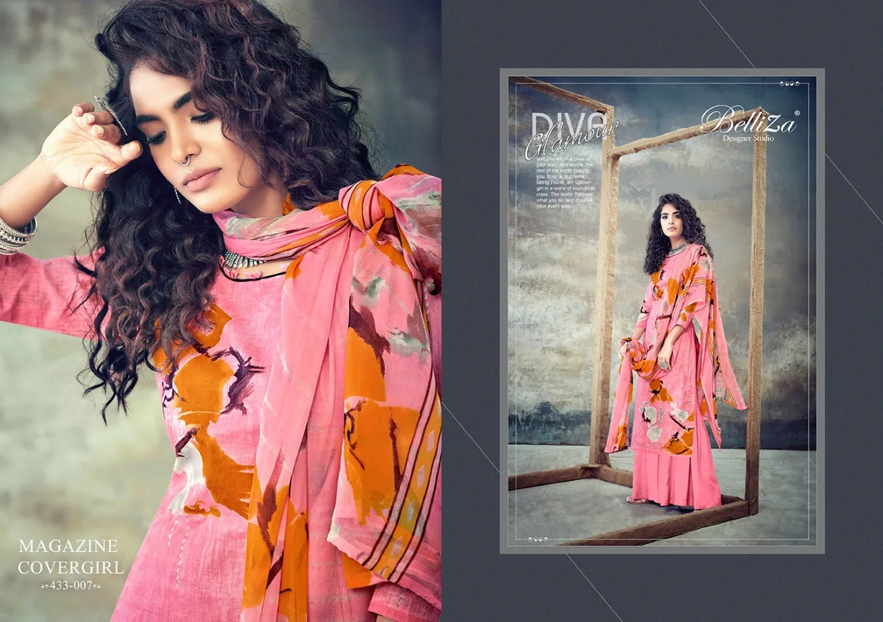 Belliza Designer Studio Presents Florals Cotton Casual Wear Salwar Suits