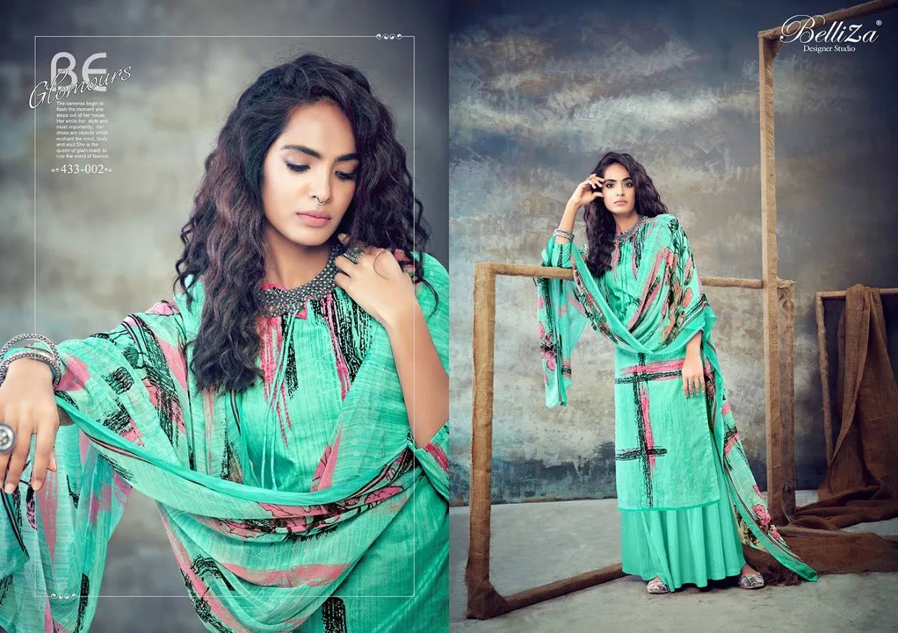 Belliza Designer Studio Presents Florals Cotton Casual Wear Salwar Suits