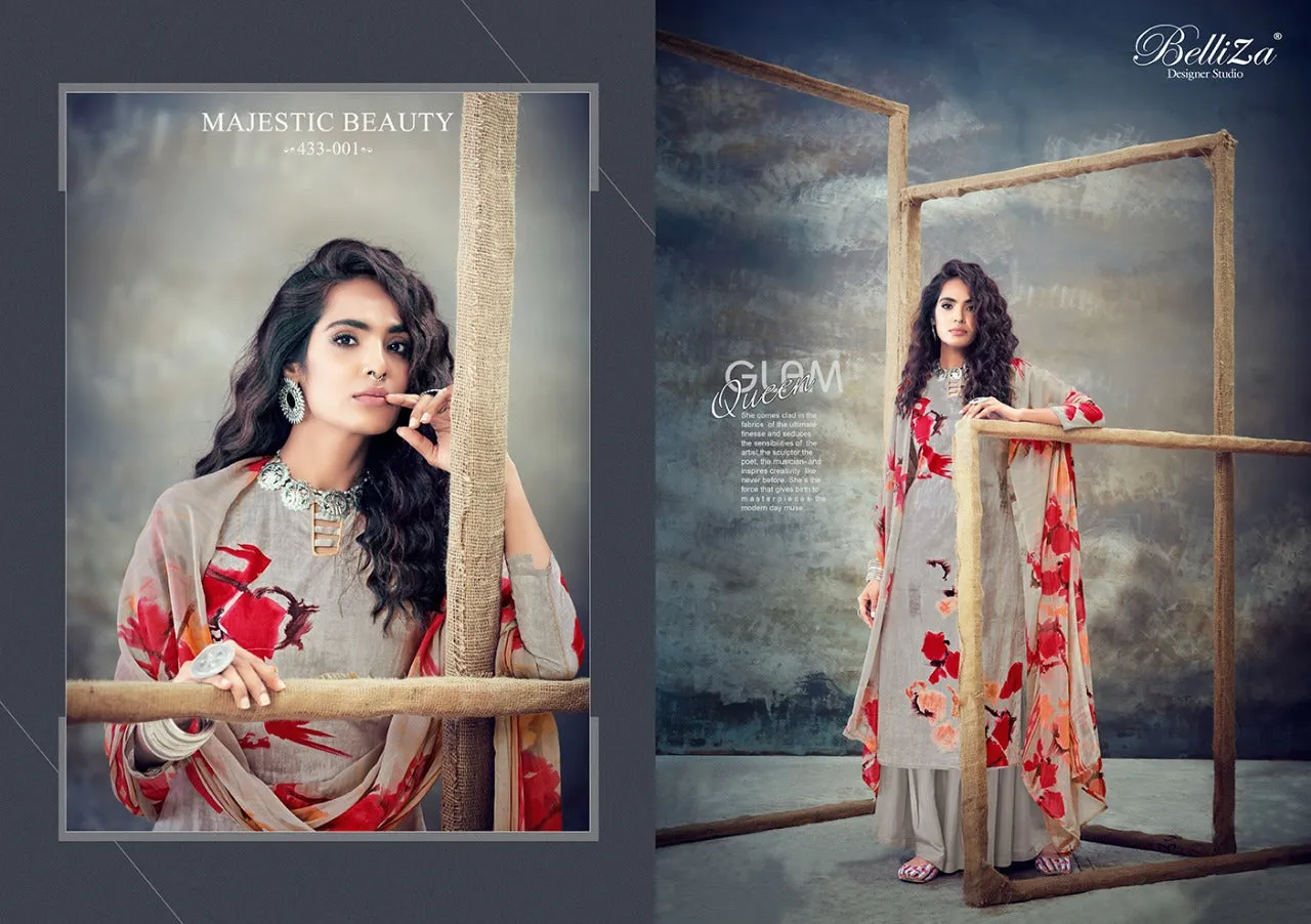 Belliza Designer Studio Presents Florals Cotton Casual Wear Salwar Suits