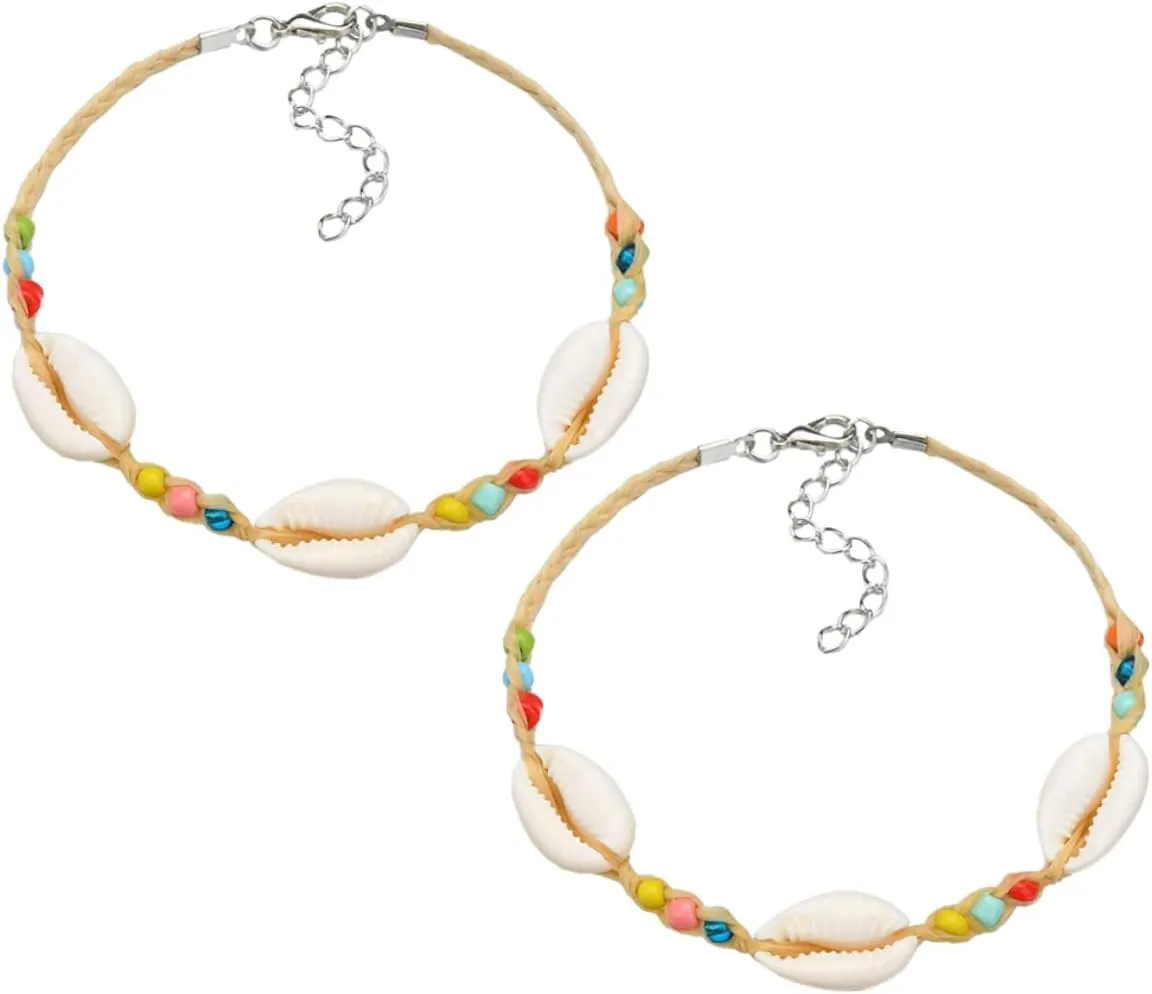 BESPORTBLE 2pcs Shell Anklet Women Bracelets Bead Conch Silver Anklet Ankle Bracelet Ankle Chain Beach Gold Shell Ankle Bracelet for Anklets Ankle Decoration Fashion Jewelry Woman Resin