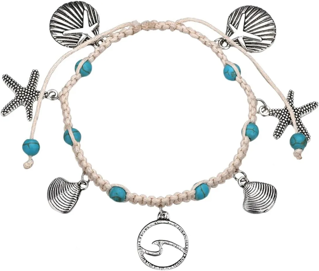 Braided Shell Anklet for Women Summer Beach Foot Chain Jewelry Elegant Woven Ankle Bracelet for Parties Weddings and Holidays Beach Accessory