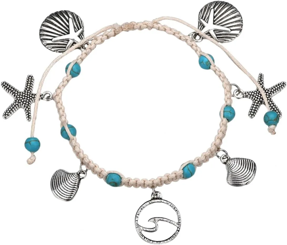 Braided Shell Anklet Summer Beach Foot Chain Jewelry for Stylish Ankle Accessory for Parties and Vacations Decor for Every Outfit