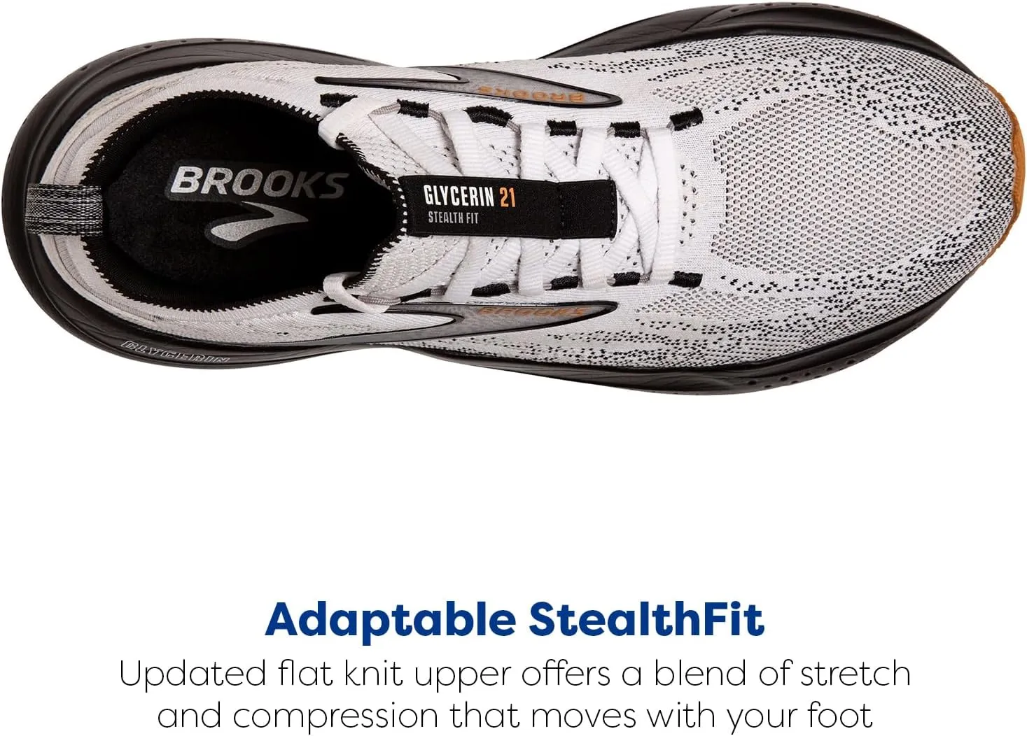 Brooks Mens Glycerin Stealthfit 21 Neutral Running Shoe