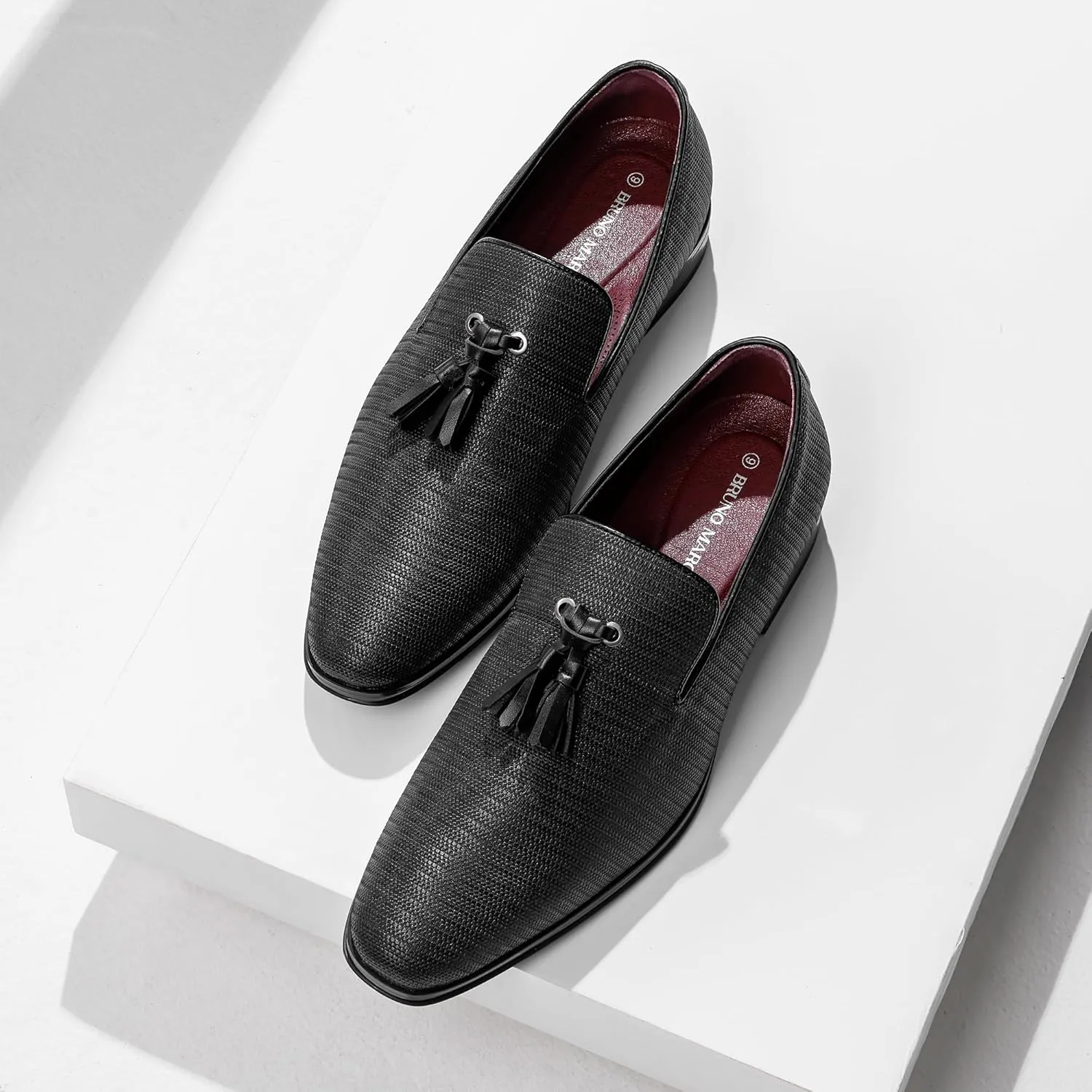 Bruno Marc Men's Loafers Dress Shoes Slip-on Formal Tassel Tuxedo Suit Shoes