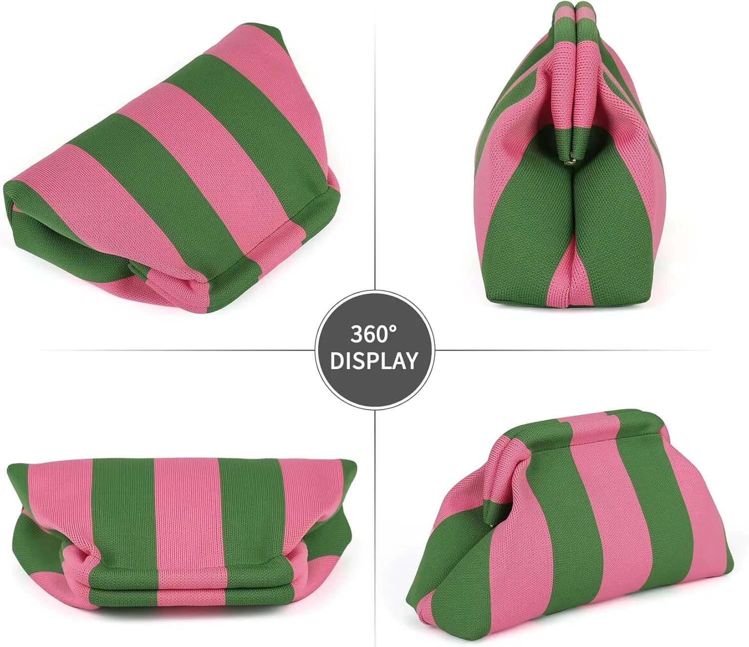 Clutch Purses for Women Colorblock Dumpling Bag Evening Ruched Crochet Handbags Cloud Pouch Crossbody Woven Bag