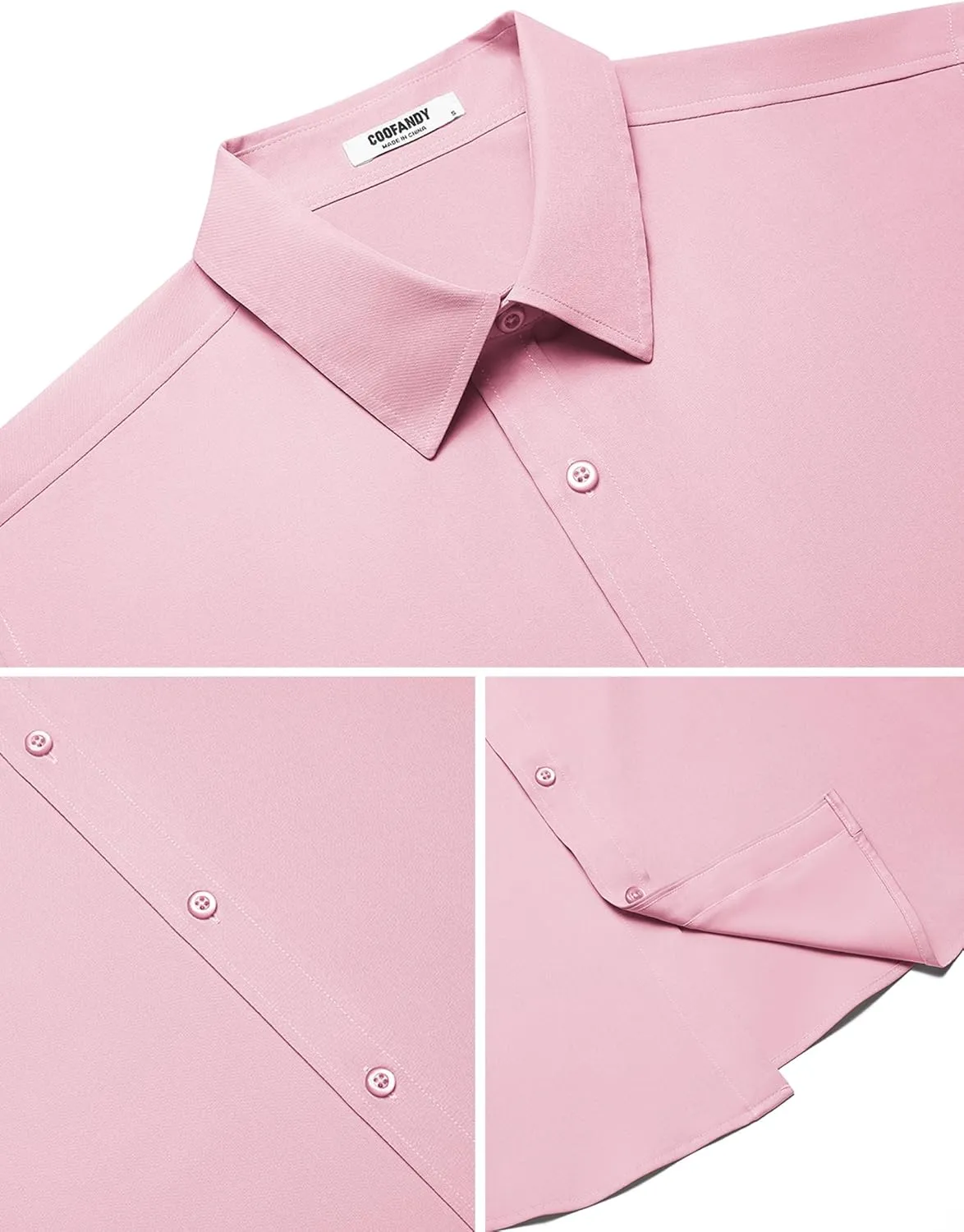 COOFANDY Mens Short Sleeve Dress Shirts Stretch Wrinkle Free Button Down Shirt Casual Summer Top