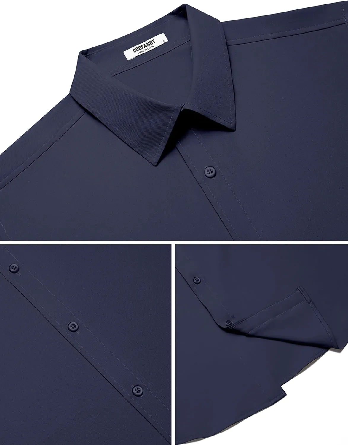COOFANDY Mens Short Sleeve Dress Shirts Stretch Wrinkle Free Button Down Shirt Casual Summer Top