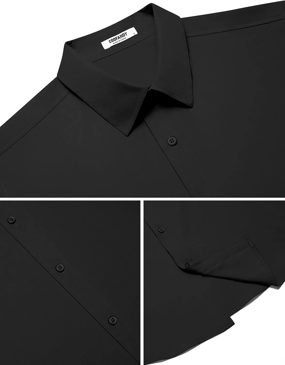 COOFANDY Mens Short Sleeve Dress Shirts Stretch Wrinkle Free Button Down Shirt Casual Summer Top