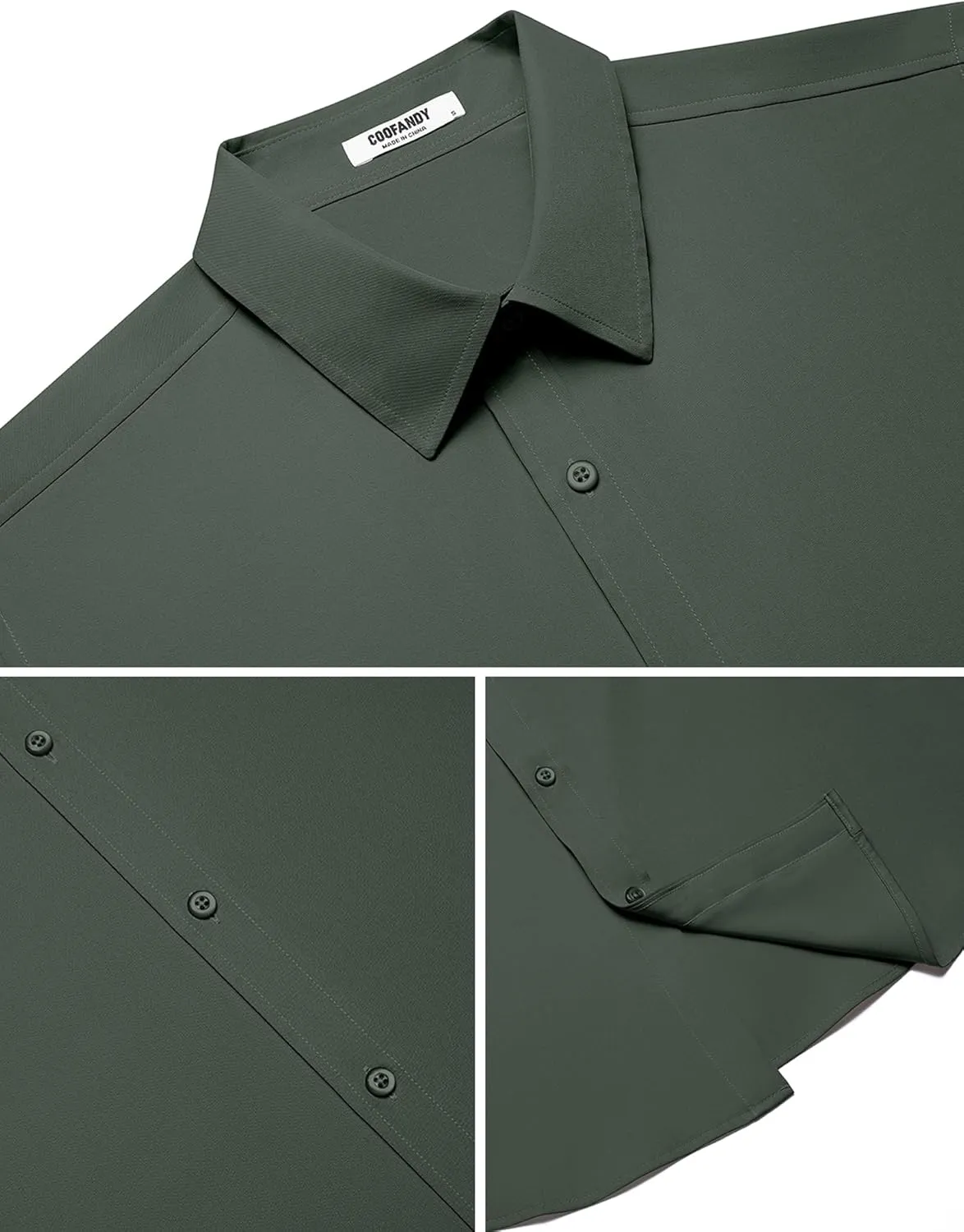 COOFANDY Mens Short Sleeve Dress Shirts Stretch Wrinkle Free Button Down Shirt Casual Summer Top