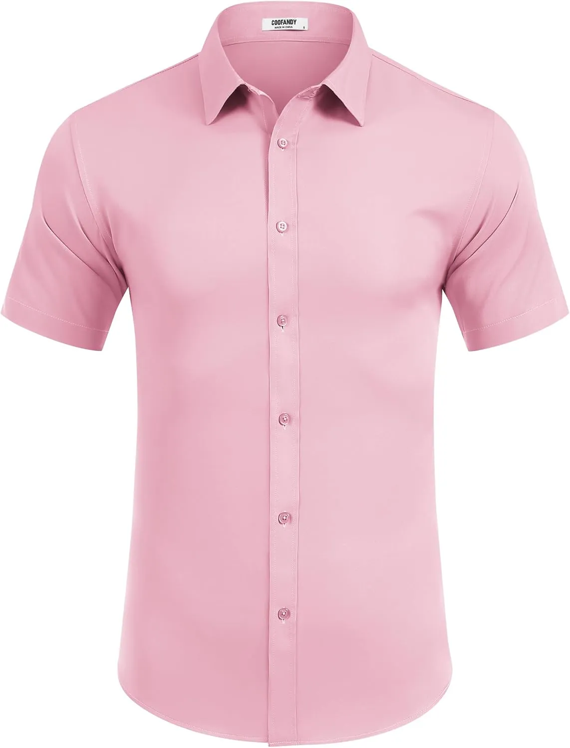 COOFANDY Mens Short Sleeve Dress Shirts Stretch Wrinkle Free Button Down Shirt Casual Summer Top