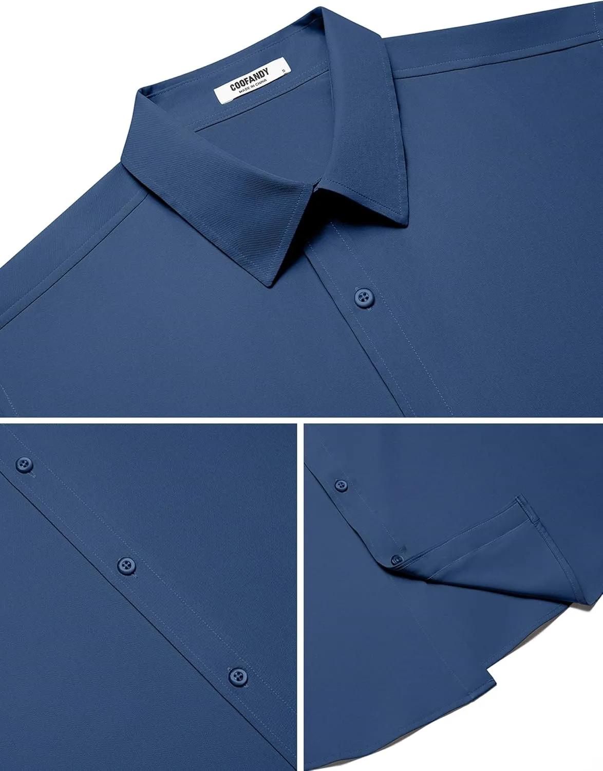 COOFANDY Mens Short Sleeve Dress Shirts Stretch Wrinkle Free Button Down Shirt Casual Summer Top