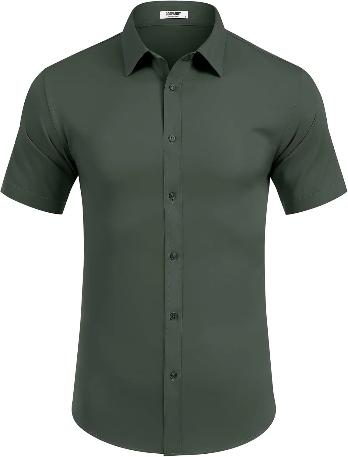 COOFANDY Mens Short Sleeve Dress Shirts Stretch Wrinkle Free Button Down Shirt Casual Summer Top