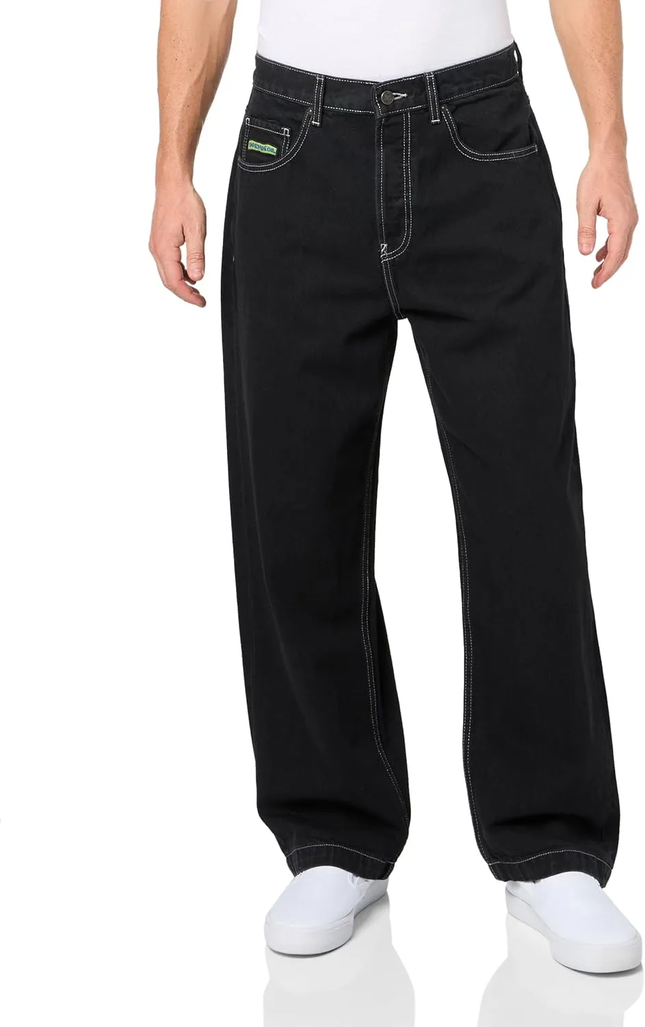 DC Men's Worker Baggy Denim Jean Pants, Black Tint