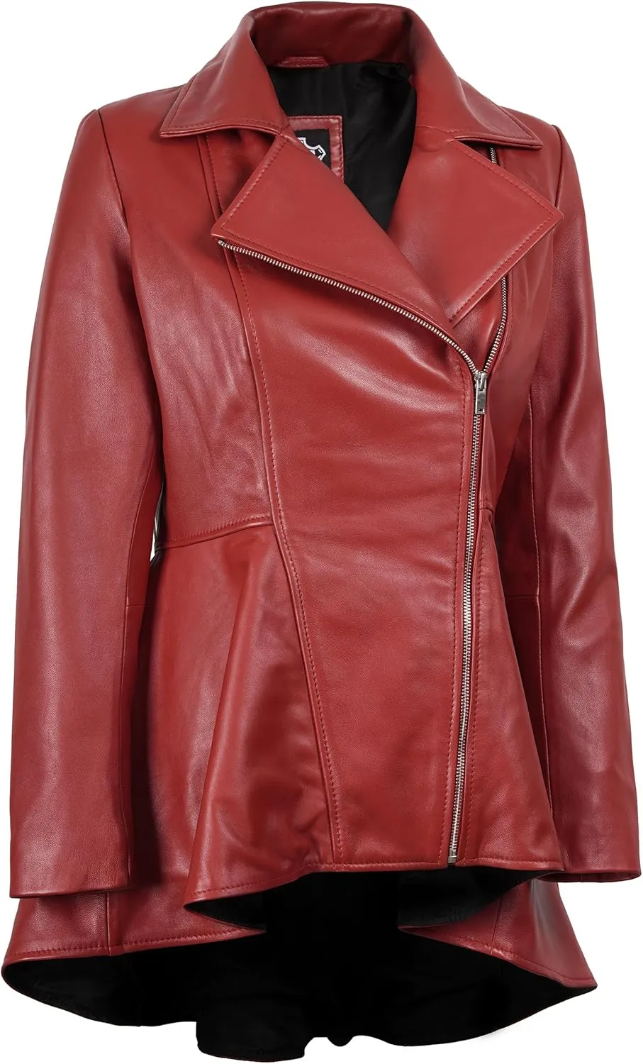 Decrum Leather Peplum Jackets for Women - Real Lambskin Peplum Leather Jacket Women