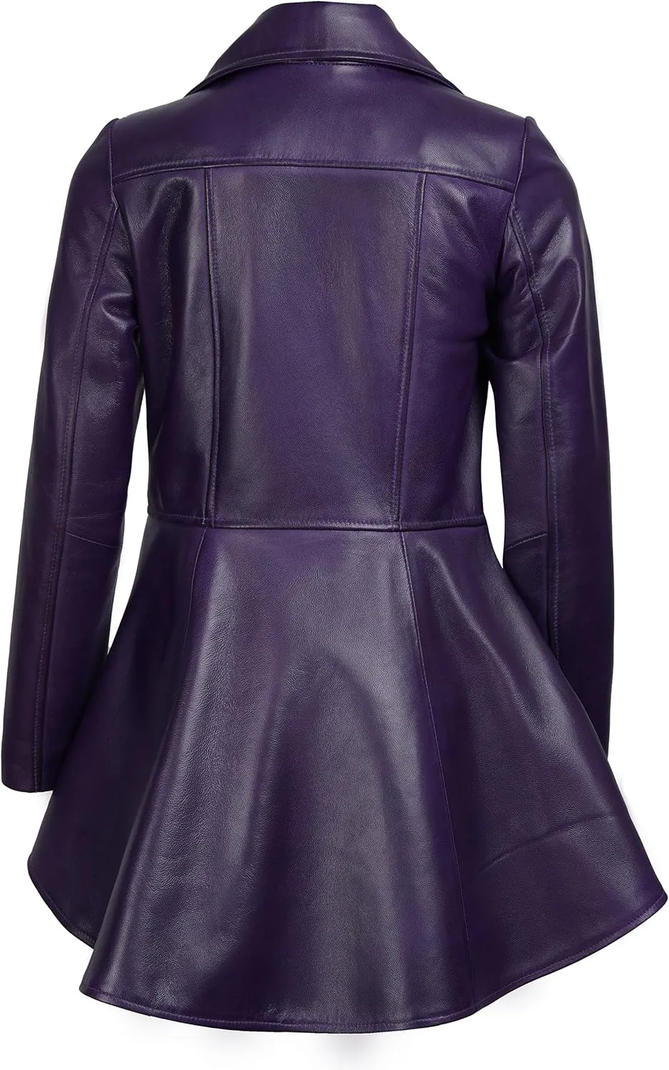 Decrum Leather Peplum Jackets for Women - Real Lambskin Peplum Leather Jacket Women