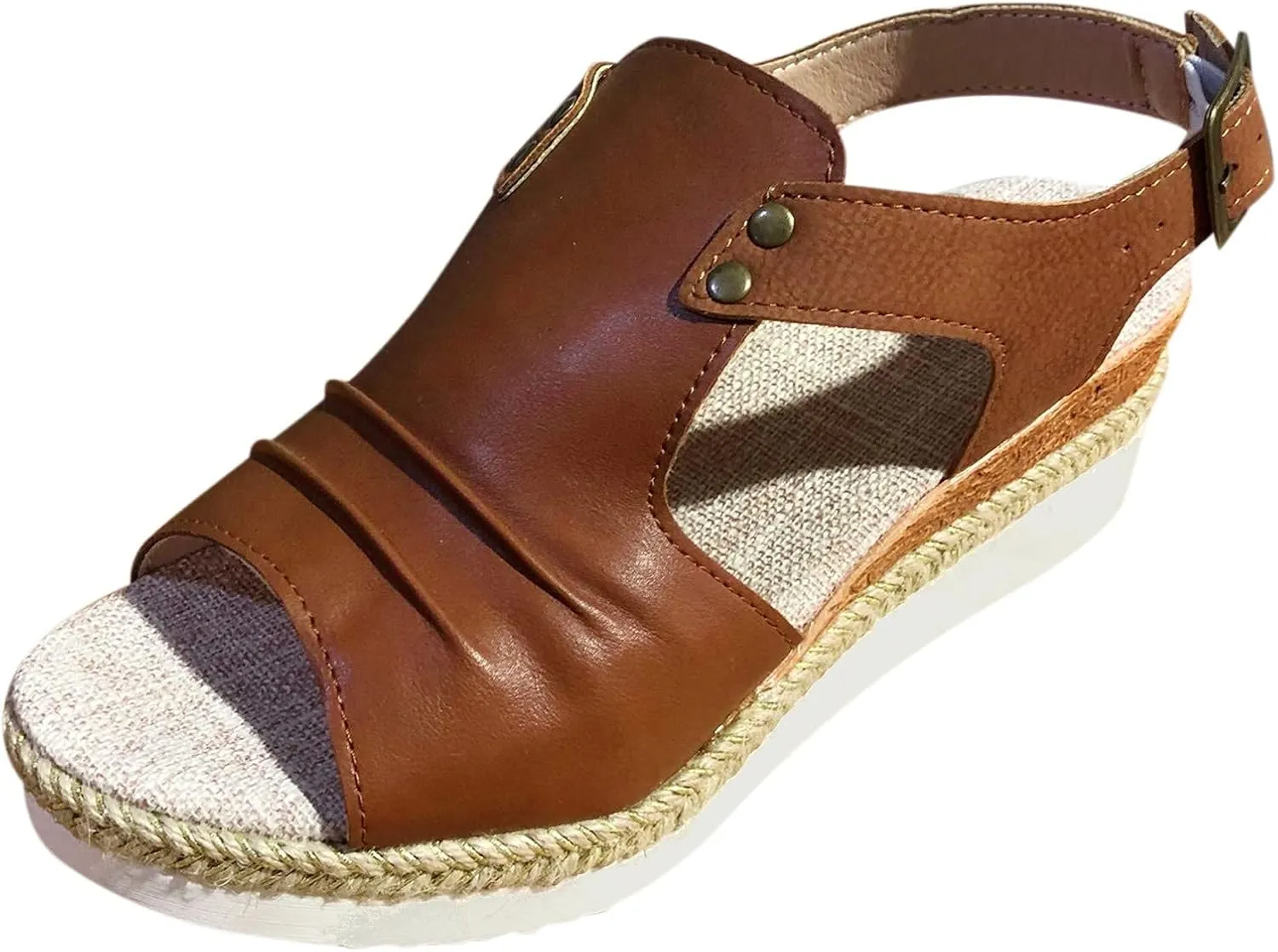Dheva-C Orthopedic Platform Wedge Sandals for Women Summer Dressy 2023 Flat Open Toe Ankle Strap Espadrilles Sandals Casual Strappy Slip on Sandals Beach Boho Sandals Comfortable Outdoor Shoes