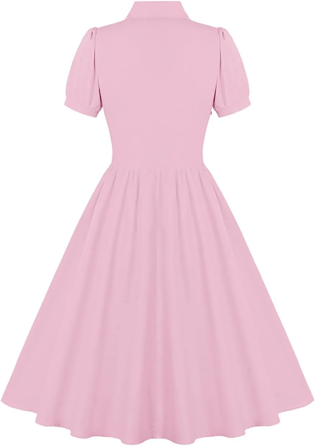 Dresses for Women Plus Size Lapel Collar Flowy Swing Vacation Dress Casual Midi Dress Summer Short Sleeve Retro Dress
