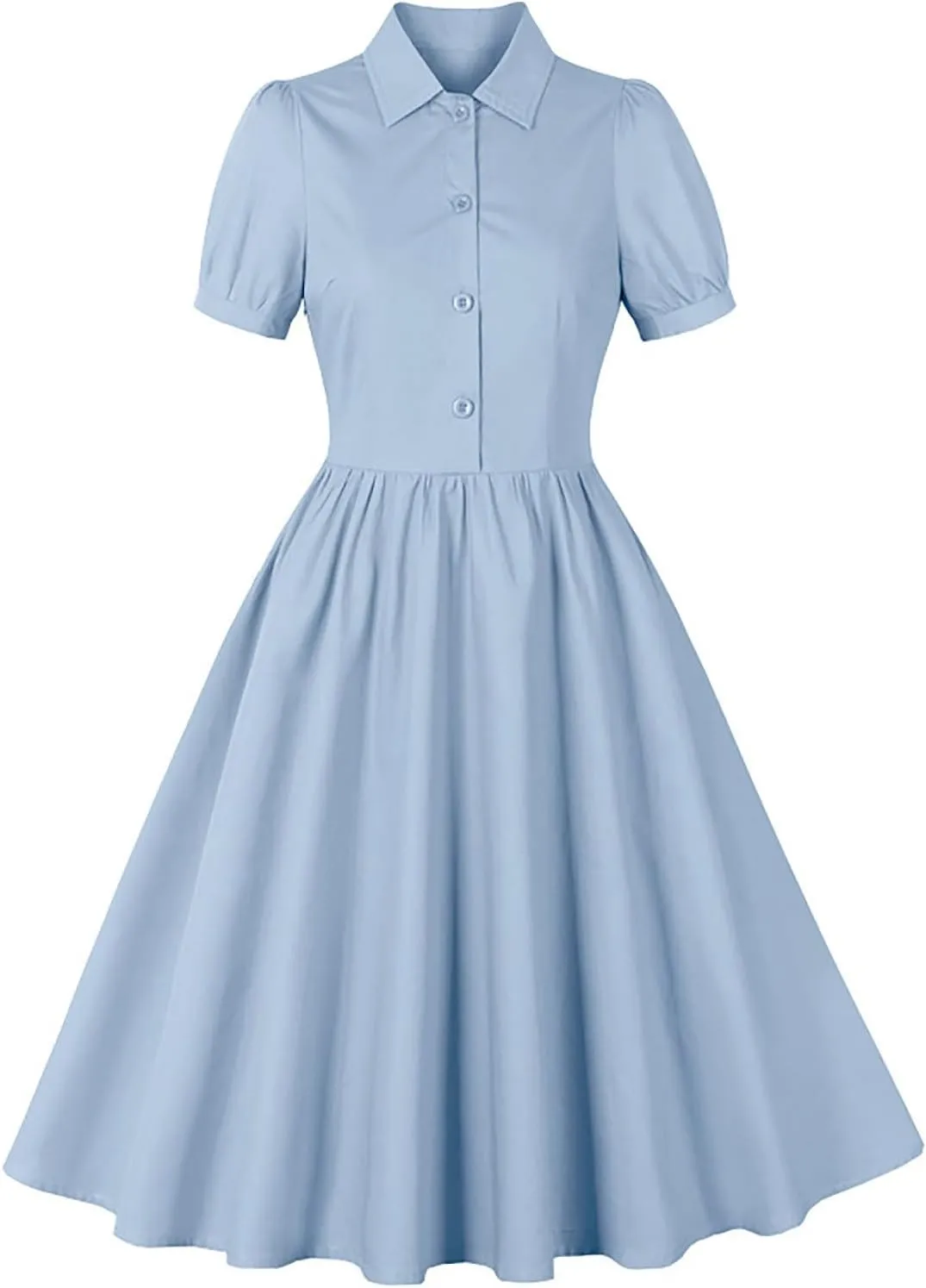 Dresses for Women Plus Size Lapel Collar Flowy Swing Vacation Dress Casual Midi Dress Summer Short Sleeve Retro Dress