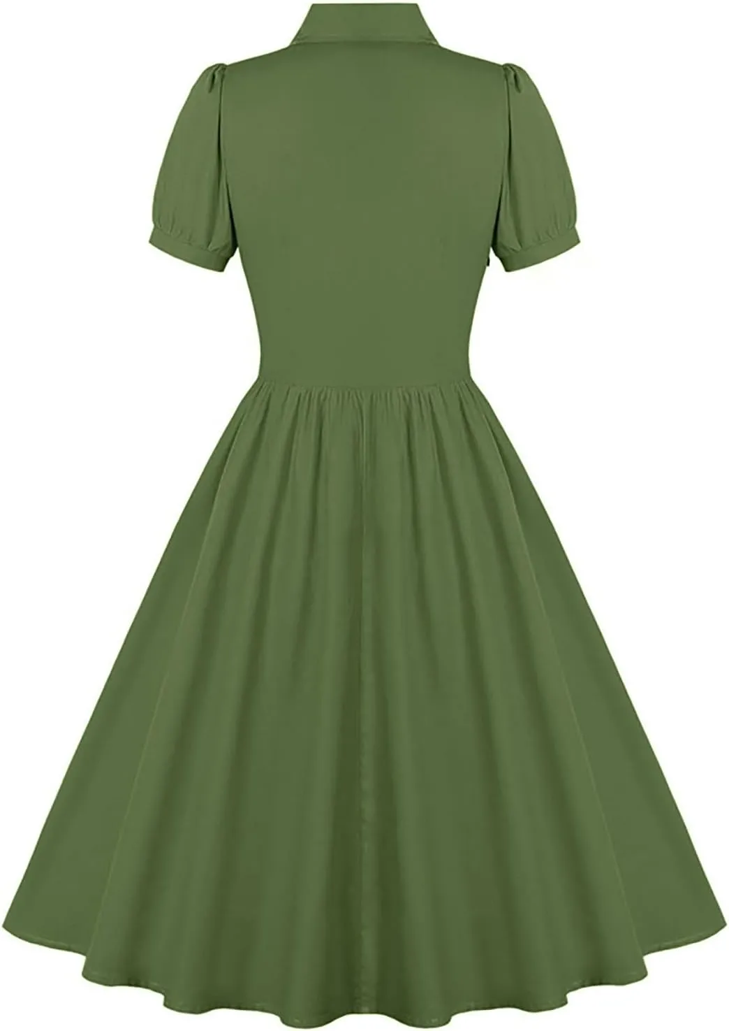 Dresses for Women Plus Size Lapel Collar Flowy Swing Vacation Dress Casual Midi Dress Summer Short Sleeve Retro Dress