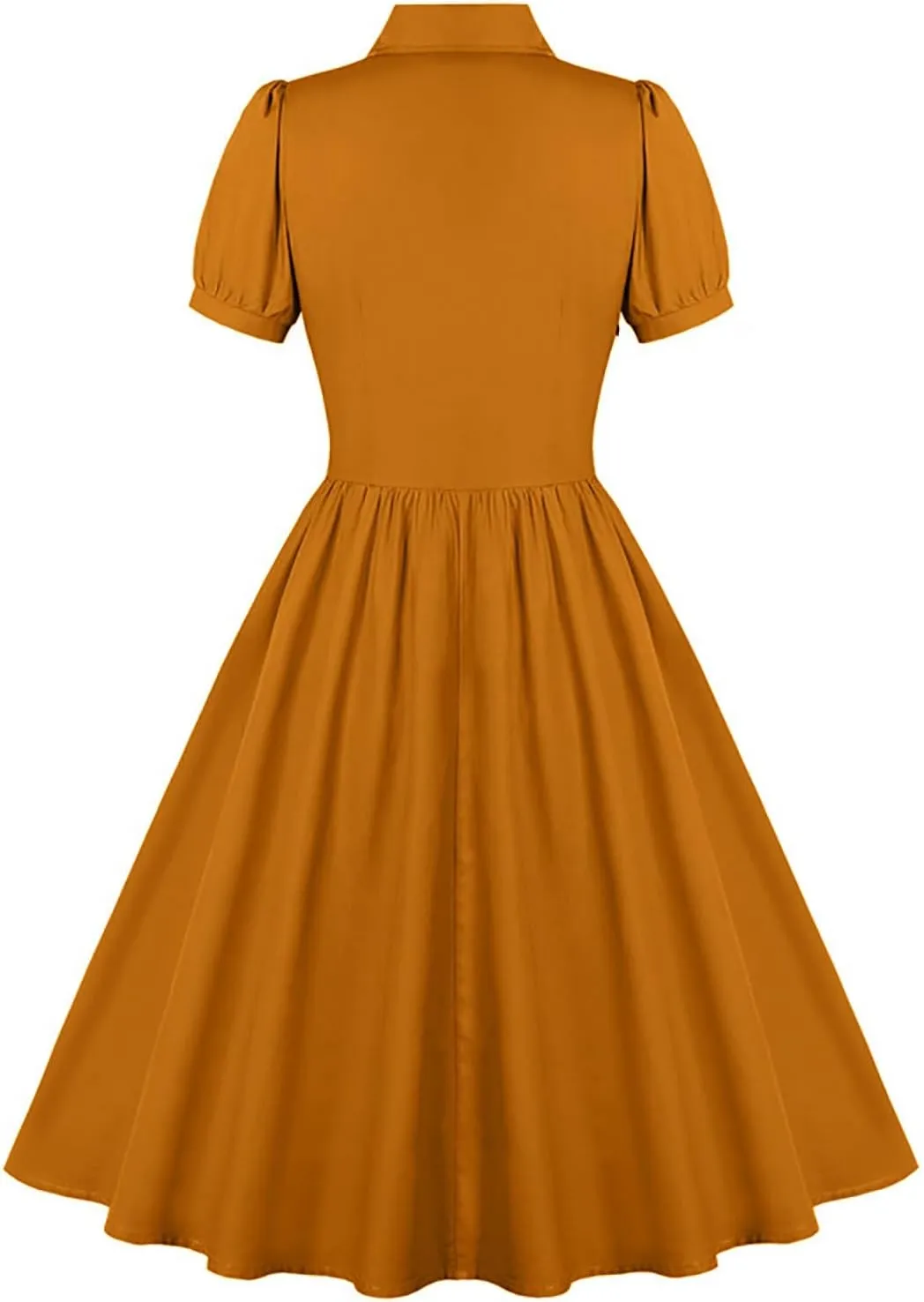 Dresses for Women Plus Size Lapel Collar Flowy Swing Vacation Dress Casual Midi Dress Summer Short Sleeve Retro Dress