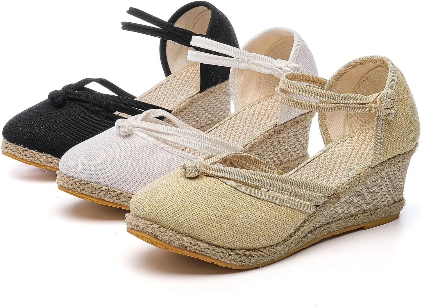 Espadrilles Wedges Sandals For Women 2025 Dressy Summer Orthopedic Closed Toe Ankle Strap Platform Chunky Slip On Sandals Beach Vacation Casual Shoes