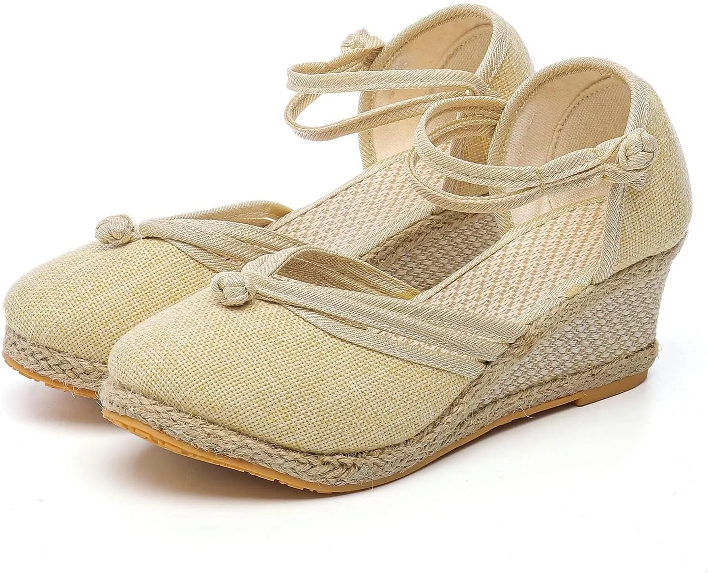 Espadrilles Wedges Sandals For Women 2025 Dressy Summer Orthopedic Closed Toe Ankle Strap Platform Chunky Slip On Sandals Beach Vacation Casual Shoes