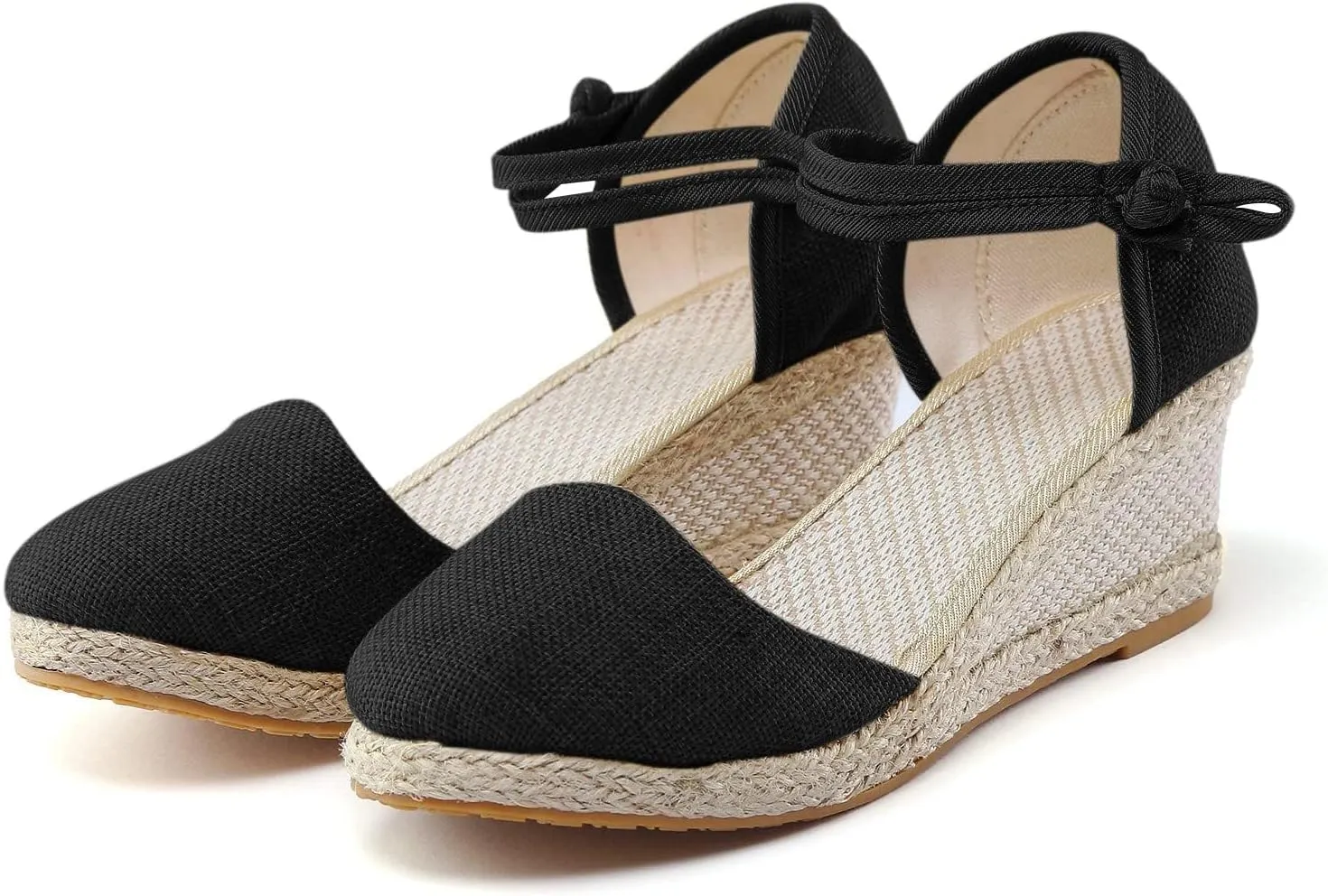 Espadrilles Wedges Sandals For Women 2025 Dressy Summer Orthopedic Closed Toe Ankle Strap Platform Chunky Slip On Sandals Beach Vacation Casual Shoes