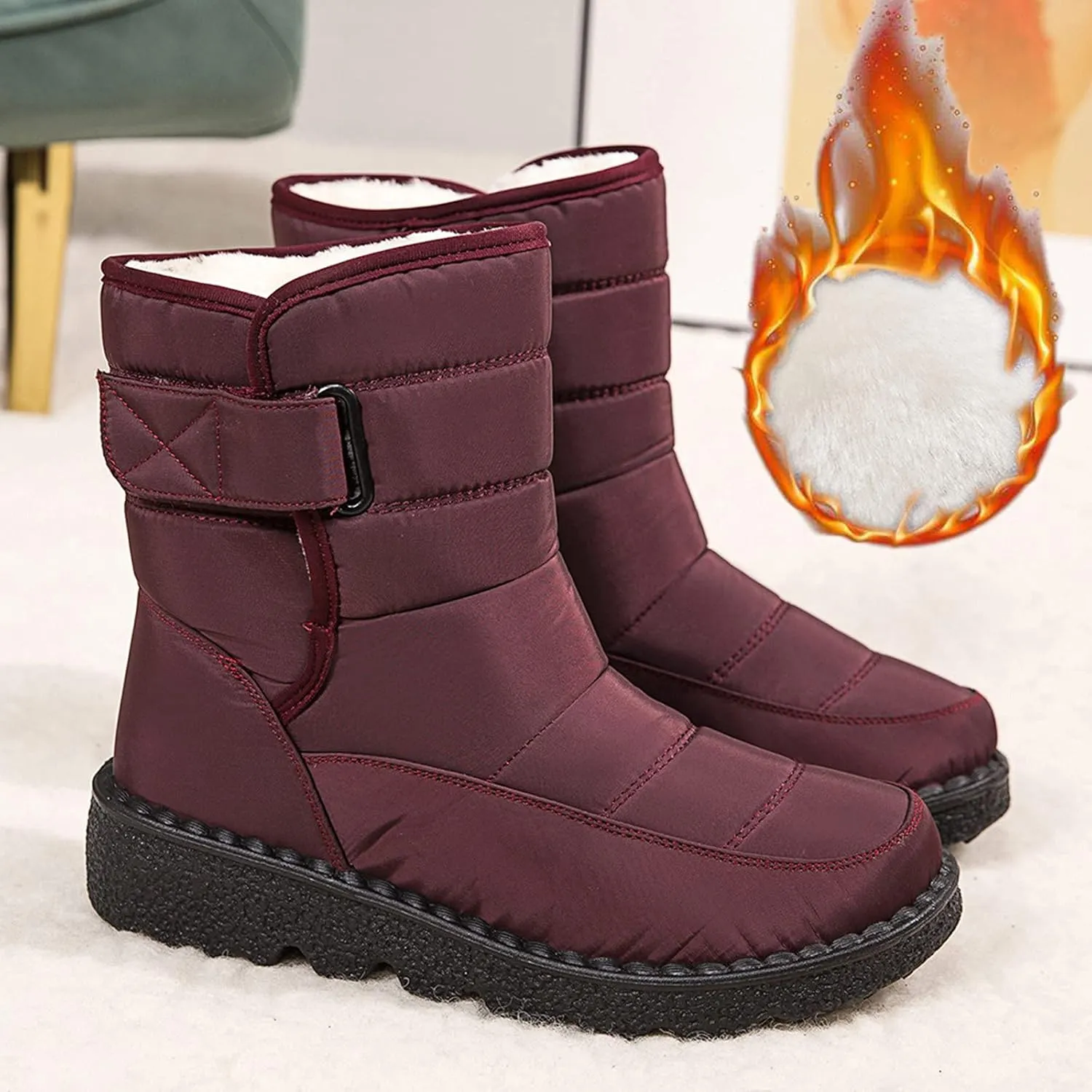 Extra Wide Width Snow Boots for Women Womens Winter Snow Boots 2023 Winter Boots Women Size 8 Slip on Women Work Boots Waterproof Slip Resistant Botas De Trabajo Para Mujer En El Frio