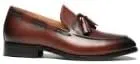 Fashion Tailored - Leather Tassel Loafers for Men - Brown Dress Shoes with Goodyear Welted Construction