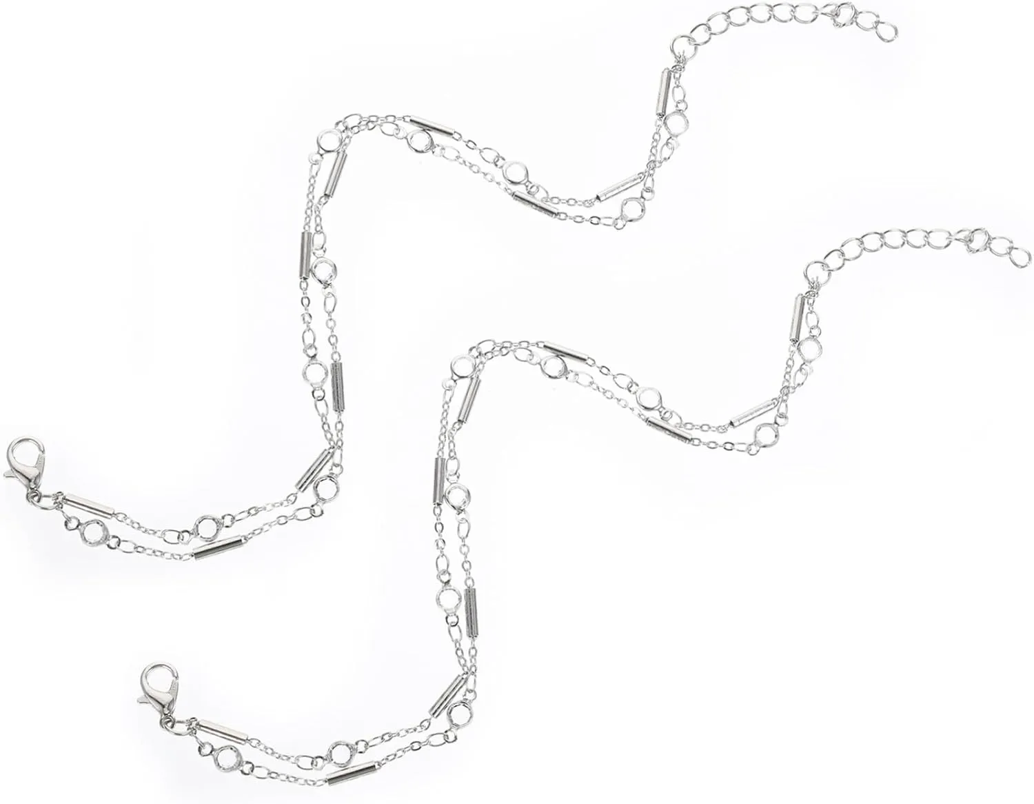 Fashionable Metal Tube Anklet Women's Summer Ankle Bracelet Beach Jewelry