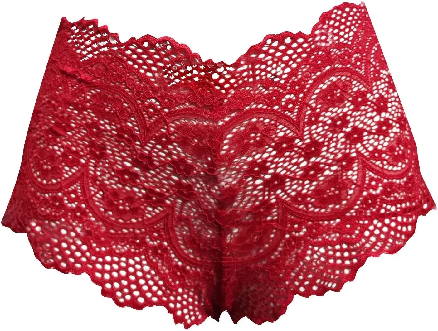 Flannel Lingerie Women's Hollow Boxers Sexy Lace Waist Waist Hip Breathable See Through Underwear Womens Pajamas Sexy