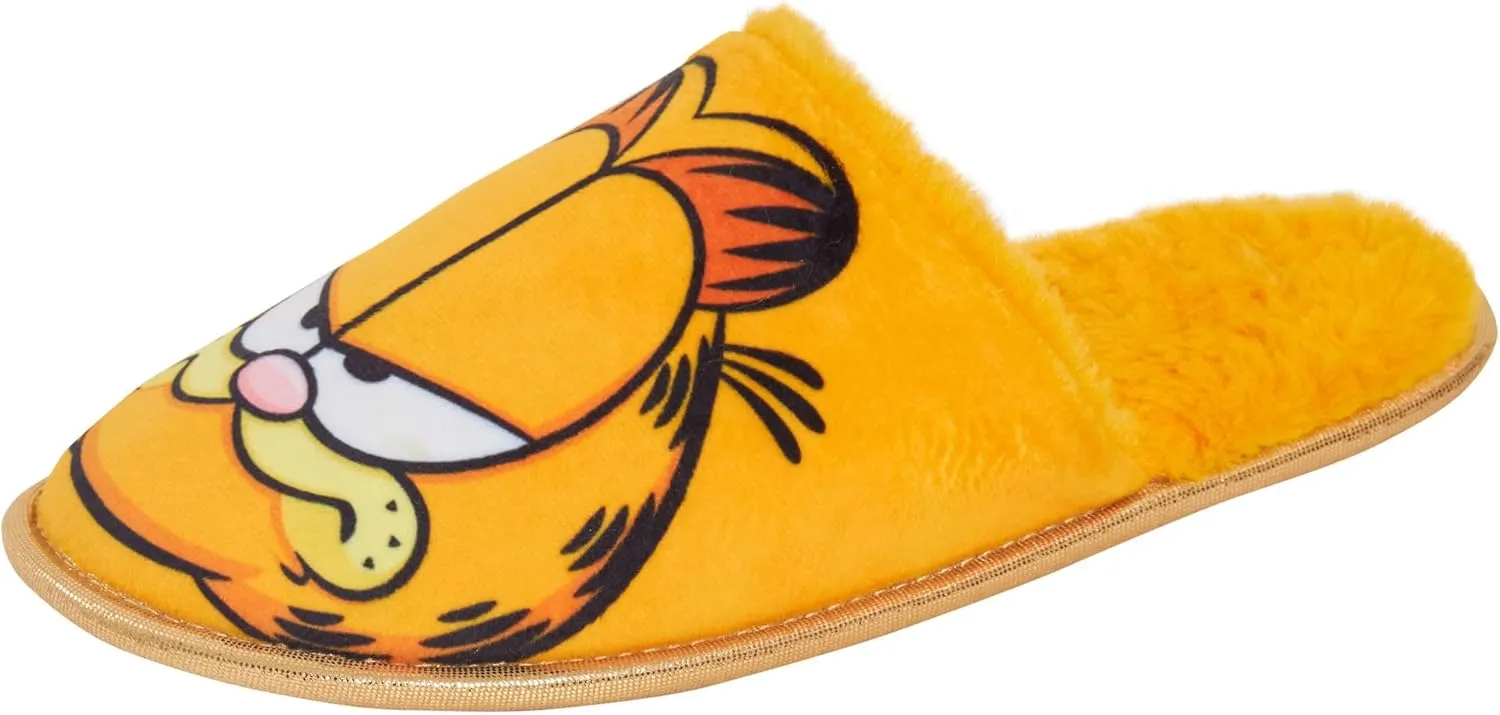 Garfield Slippers For Women Teens Girls Slip On Mules House Shoe Orange Tabby Cat Gift