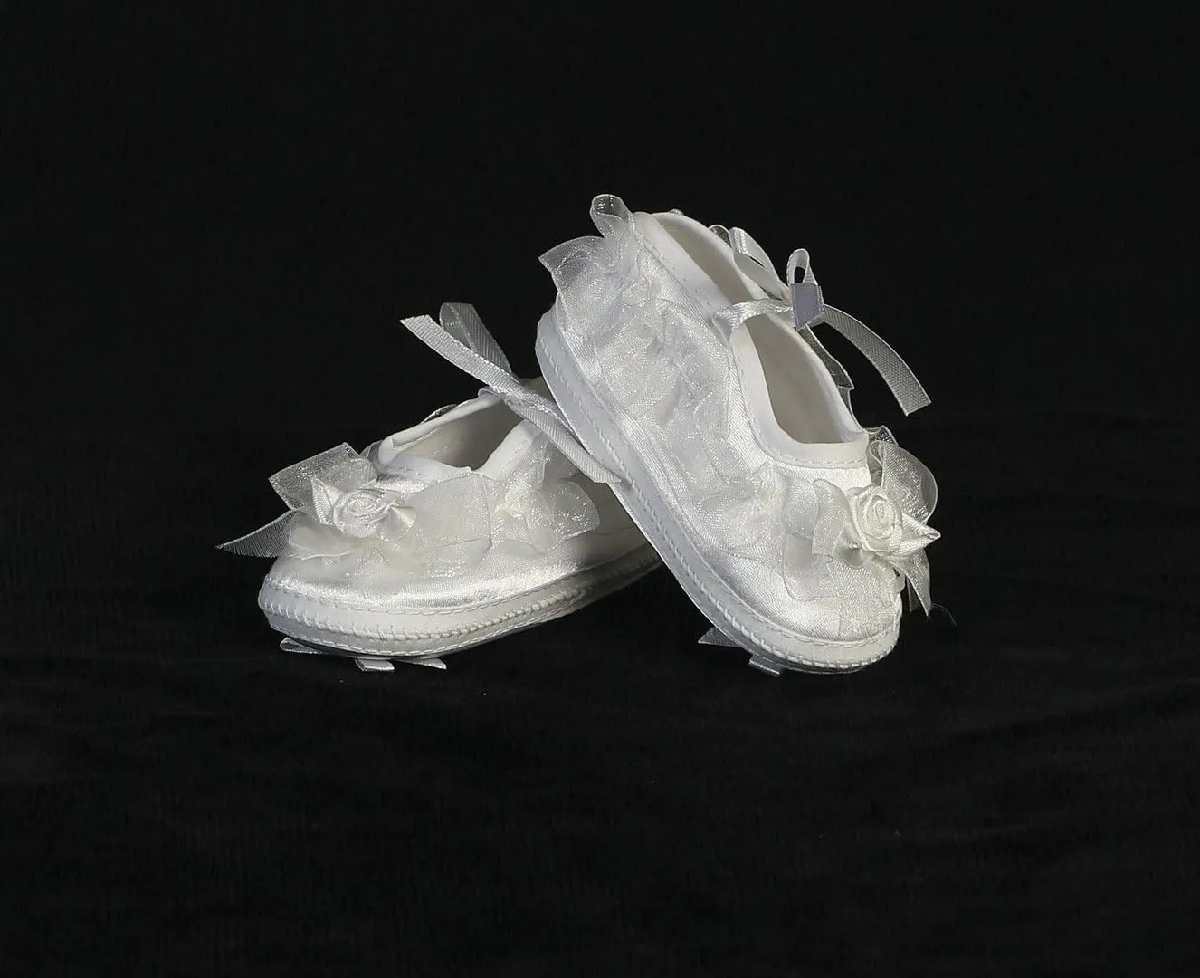 Girls Organza Trim Bootie Ideal for Christening Baptism or Any Special Occasion