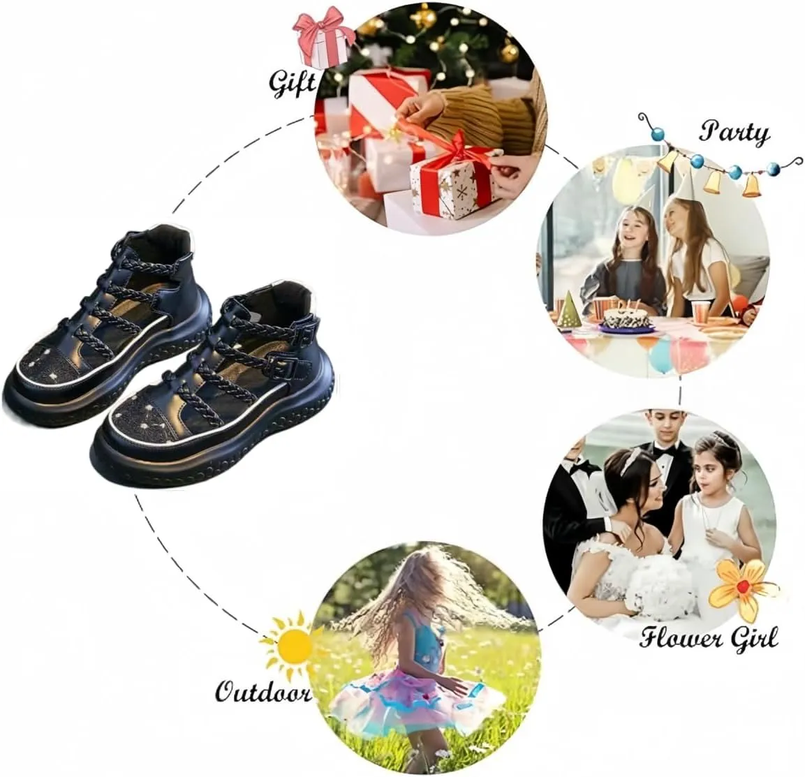 Girls Sandals Toddler/Little Kid/Big Kid Closed Toe Outdoor Soft Sole Summer Dress Shoes